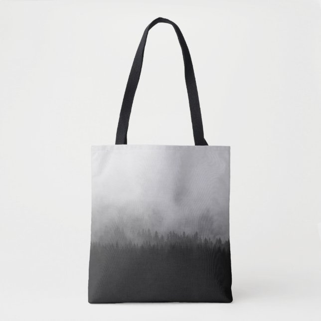 SILHOUETTE OF TREES WITH FOGS TOTE BAG (Front)