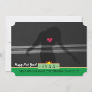 Silhouette of Woman & Happy New Year! Card /Hearth