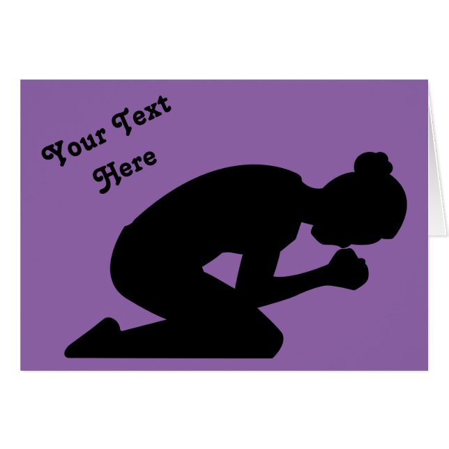 Silhouette of Woman Kneeling in Prayer (Front Horizontal)