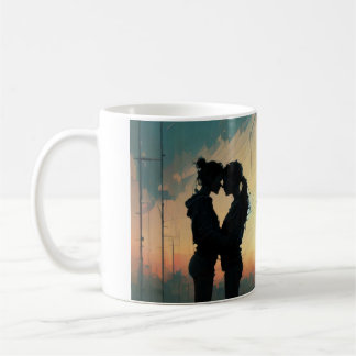 Silhouette of Women in Love Customised Coffee Mug