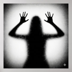Silhouette on Frosted Glass Poster