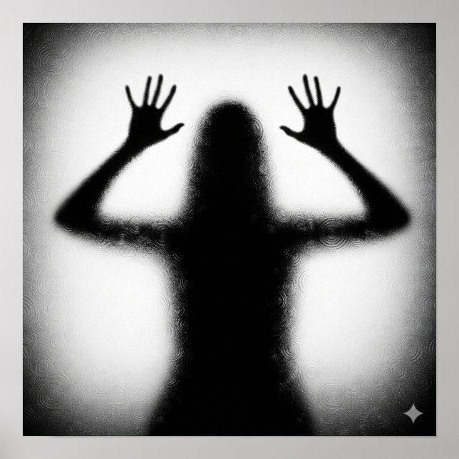 Silhouette on Frosted Glass Poster (Front)