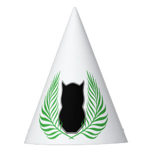Silhouette Owl and Ferns Party Hat