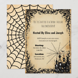 Silhouette Parchment Halloween Invitations 