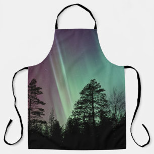 SILHOUETTE PHOTO OF AURORA BOREALIS APRON