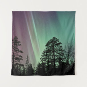 SILHOUETTE PHOTO OF AURORA BOREALIS TAPESTRY