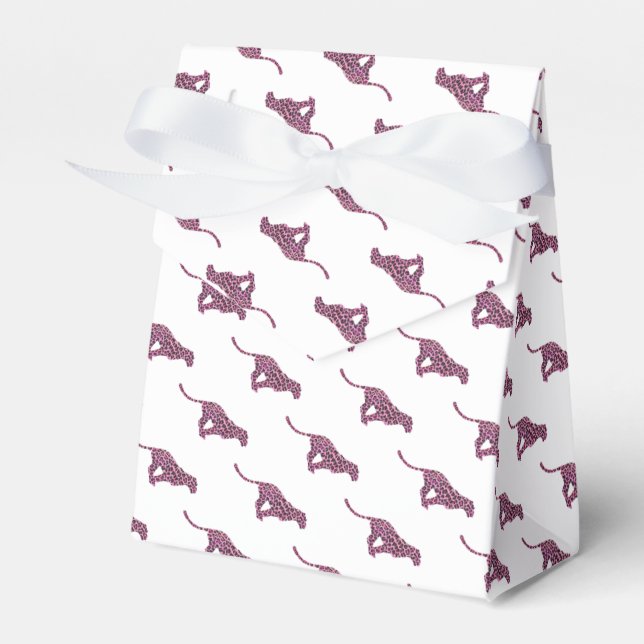 Silhouette Pink and Black Leopard Favour Box (Front Side)