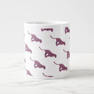 Silhouette Pink and Black Leopard Large Coffee Mug