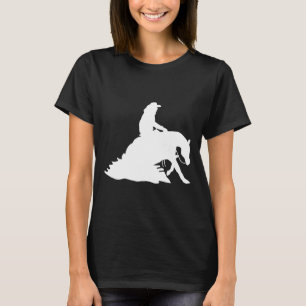 Silhouette Reining Horse Show Rider Cowboy Horseba T-Shirt