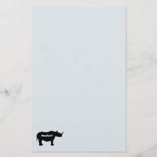 Silhouette Rhinoceros Stationery