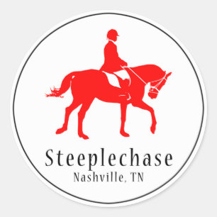 Silhouette Round Sticker (Red)