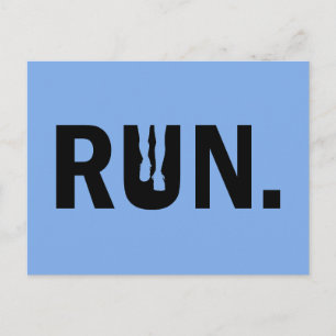 Silhouette Run Running for Runner Marathon Holiday Postcard