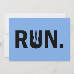 Silhouette Run Running for Runner Marathon Invitation