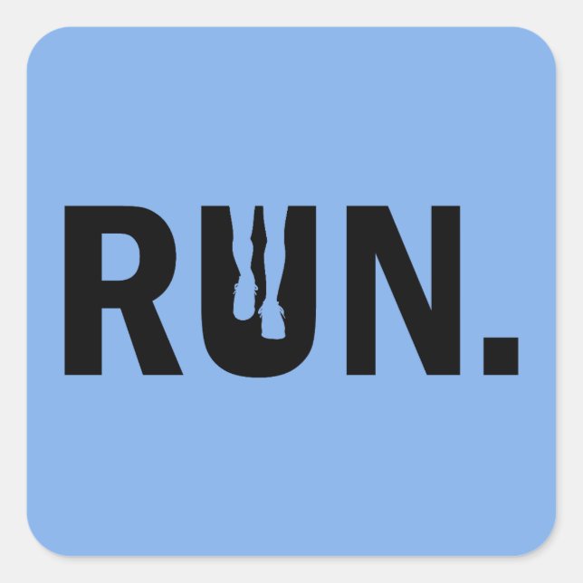 Silhouette Run Running for Runner Marathon Square Sticker (Front)