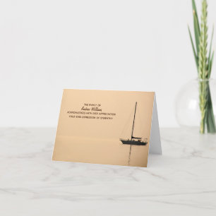 Silhouette Sailboat Haze Sympathy Thank You Card