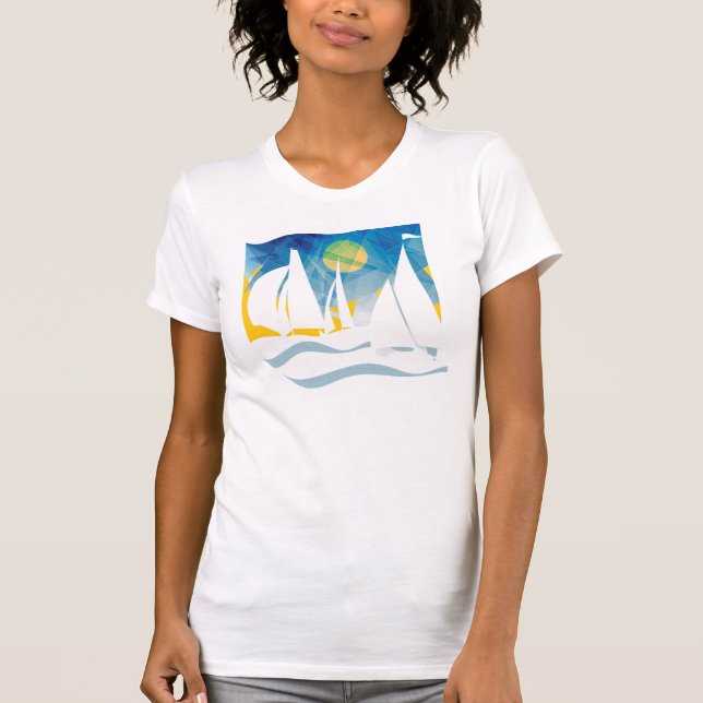 Silhouette Sailing at Sea T-Shirt (Front)