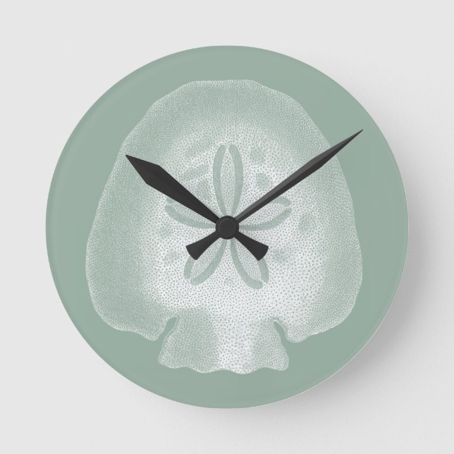 Silhouette Sand Dollar Round Clock (Front)
