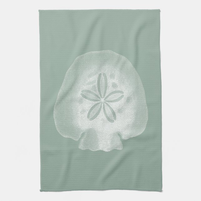 Silhouette Sand Dollar Tea Towel (Vertical)