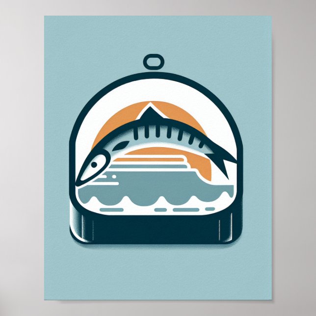 Silhouette Sardine Tin Art Poster (Front)