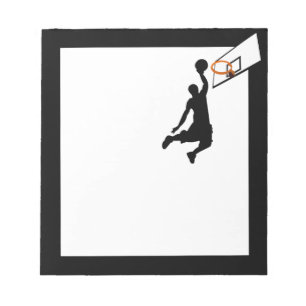 Silhouette Slam Dunk Basketball Player Notepad