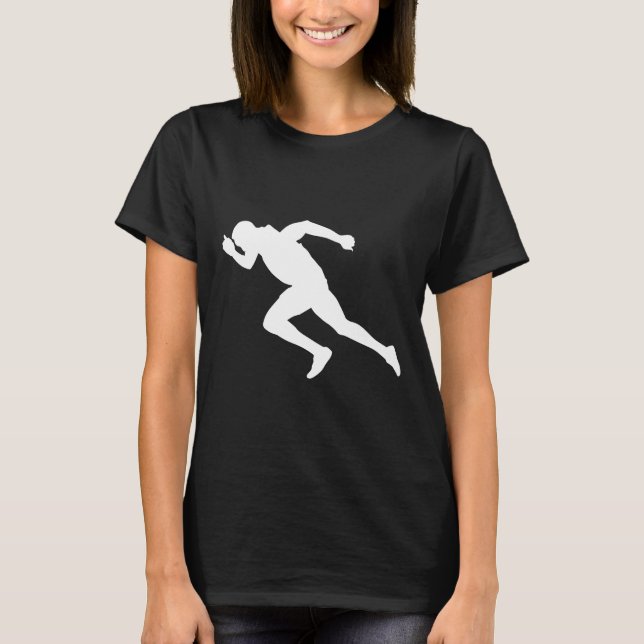 Silhouette Sprint Runner Sprinter Running Racer At T-Shirt (Front)
