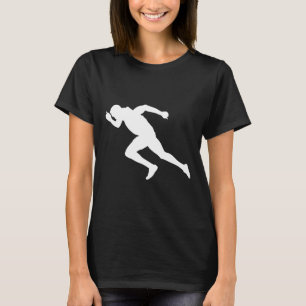 Silhouette Sprint Runner Sprinter Running Racer At T-Shirt