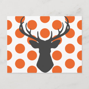Silhouette Stag Head Postcard