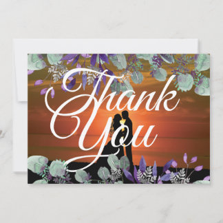 Silhouette Sunset Elegant Weds White Typography