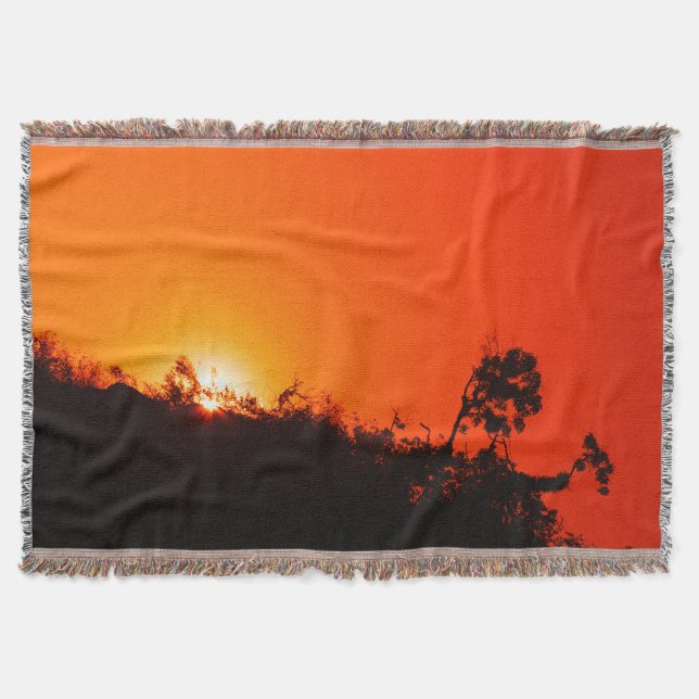 Silhouette Sunset Throw Blanket (Front)