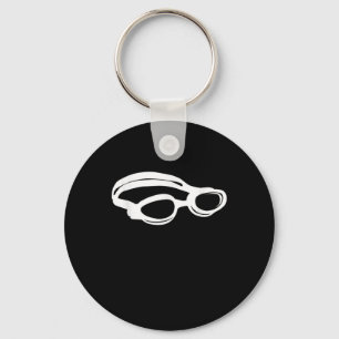 Silhouette Swimming Lover Swim Goggles Funny Swimm Key Ring