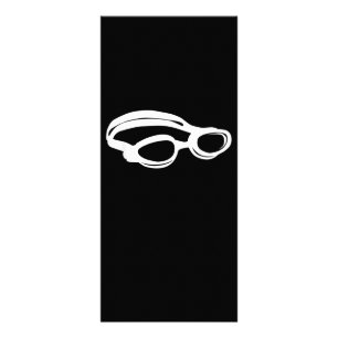 Silhouette Swimming Lover Swim Goggles Funny Swimm Rack Card