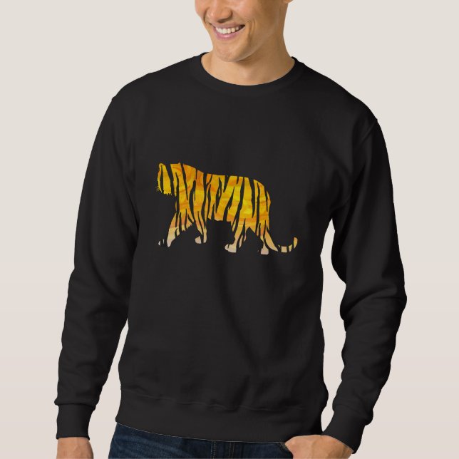 Silhouette Tiger Black and Orange Sweatshirt (Front)