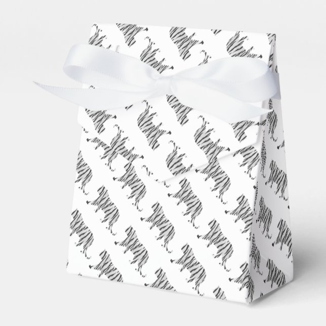 Silhouette Tiger Black and White Favour Box (Front Side)