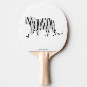 Silhouette Tiger Black and White Ping Pong Paddle