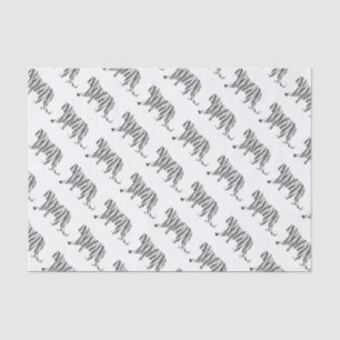 Silhouette Tiger Black and White Tissue Paper