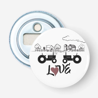 Silhouette Tractor Couple in LOVE Farm Bottle Opener