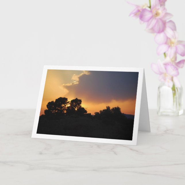 Silhouette Tree Landscape Card (Orchid)