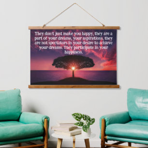 Silhouette tree with a beautiful ocean sun  hanging tapestry