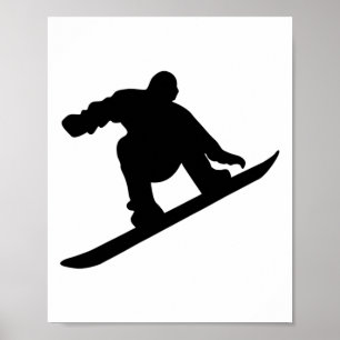 Silhouette While Snowboarding On A Ski Vacation Poster
