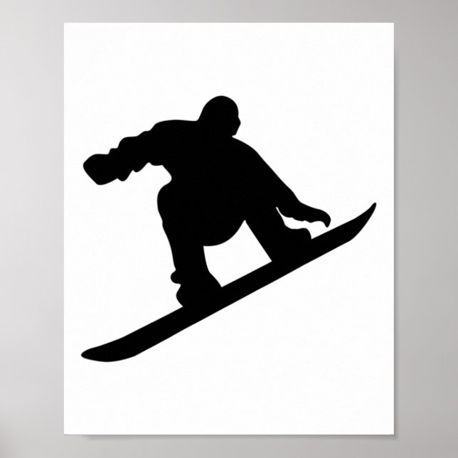 Silhouette While Snowboarding On A Ski Vacation  Poster (Front)