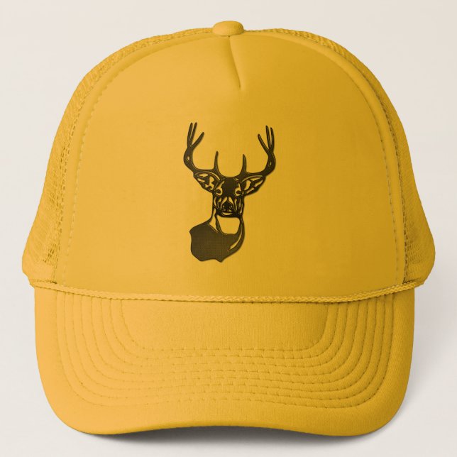 Silhouette - White Tail Buck Deer Trucker Hat (Front)