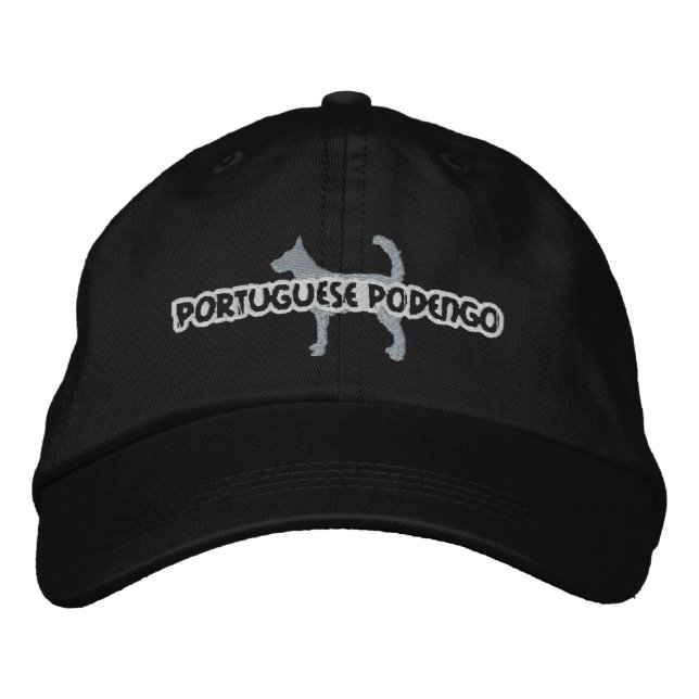 Silhouette Wire Portuguese Podengo Embroidered Hat (Front)