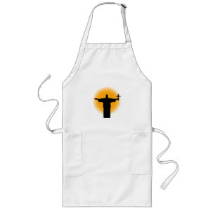 Silhouette with a cross long apron