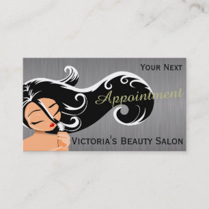 Silhouette Woman Hair Stylist Appointment Card