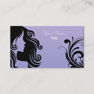 Silhouette Woman Hair Stylist - Lavender Business Card