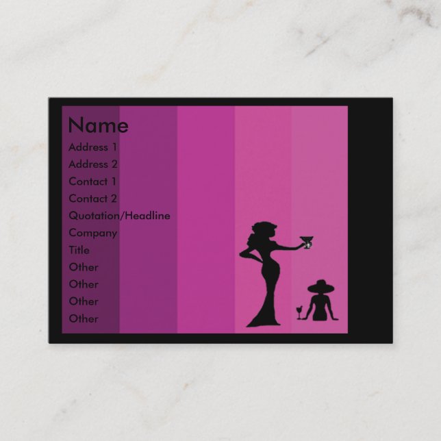 Silhouette women business cards (Front)