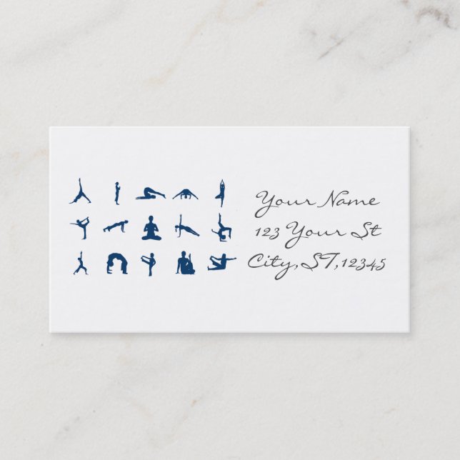 Silhouette Yoga Poses Thunder_Cove Business Card (Front)