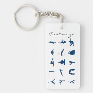 Silhouette Yoga Poses Thunder_Cove Key Ring