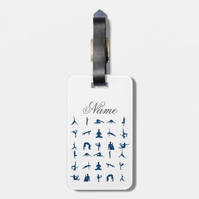Silhouette Yoga Poses Thunder_Cove Luggage Tag (Back Vertical)