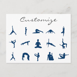 Silhouette Yoga Poses Thunder_Cove Postcard
